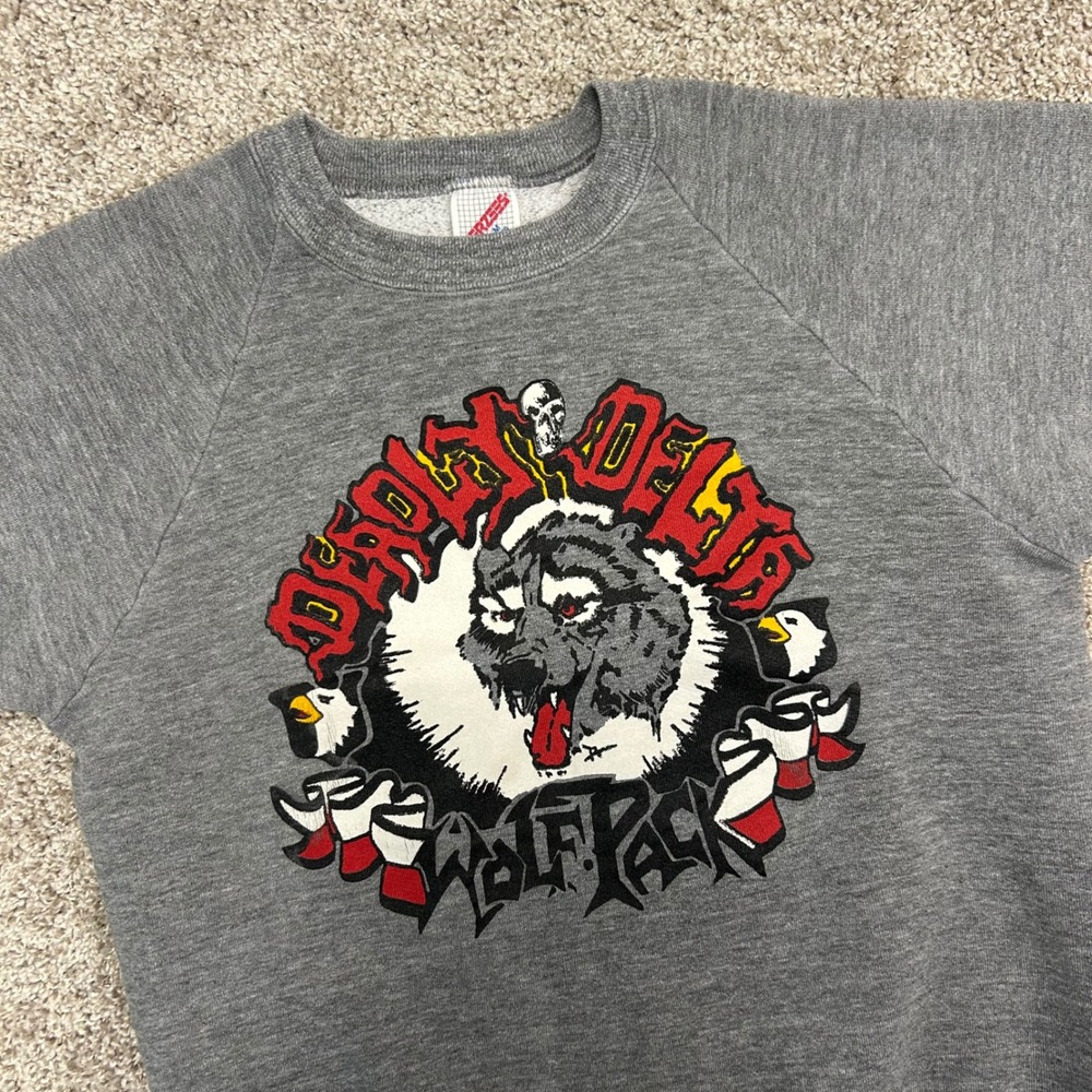 Vintage Rakkasan‎ 187th Deadly Delta Wolfpack Sweatshirt Jerzees Medium USA Made
